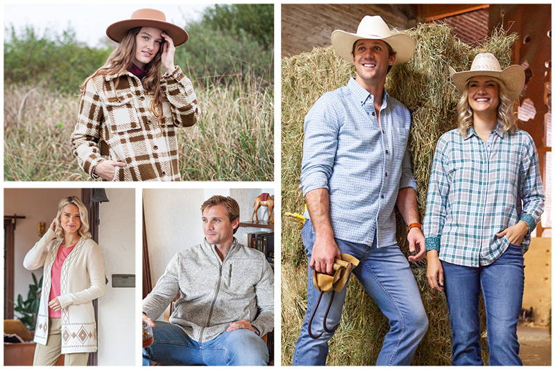 Collage of fall 2023 Old Ranch Brands styles.