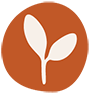 Sprouting plant icon in orange circle