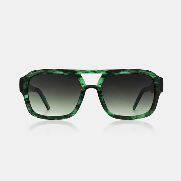 A product image of the A.Kjaerbede Kaya sunglasses in Green marble transparent.