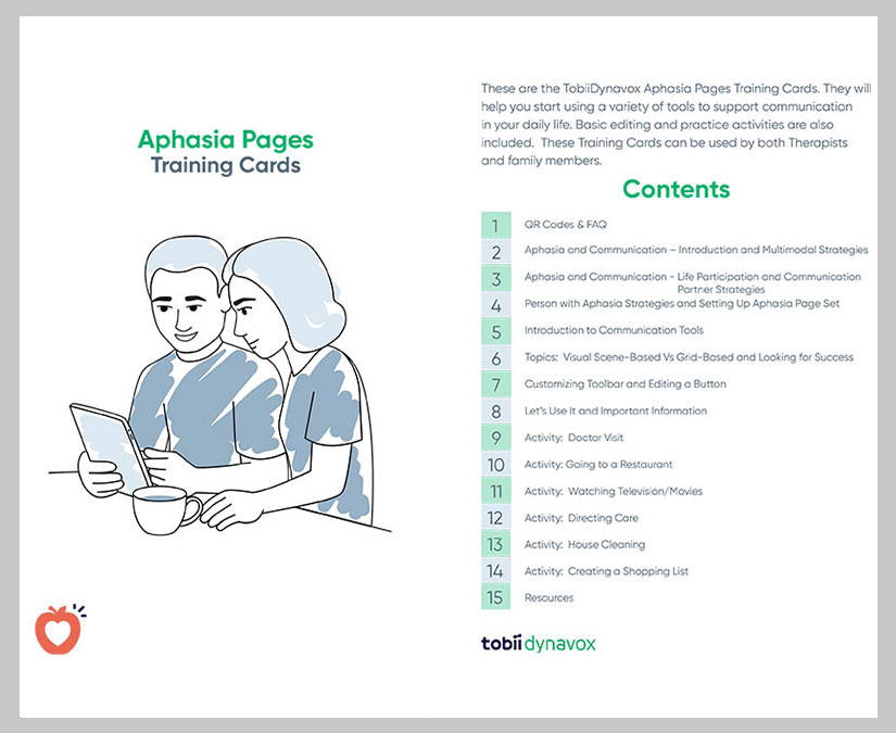 Tobii Dynavox Aphasia Page Set in Snap Core First Training Cards