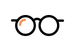Logo with a stylized orange curve and black text.