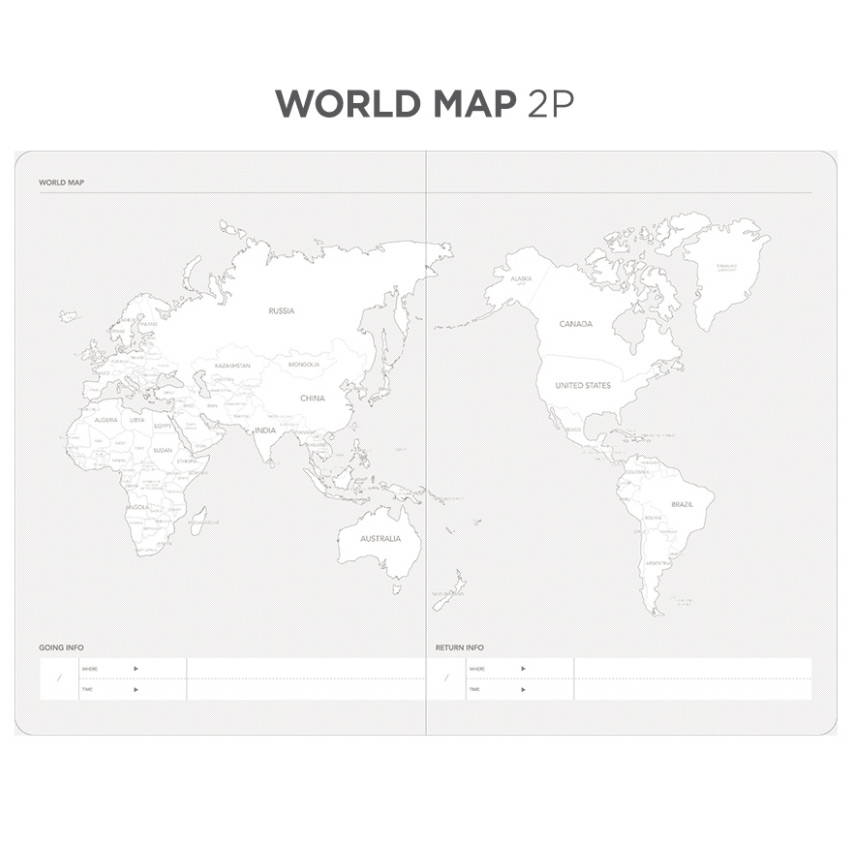 World map - After The Rain 2020 Dot your day weekly dated diary planner