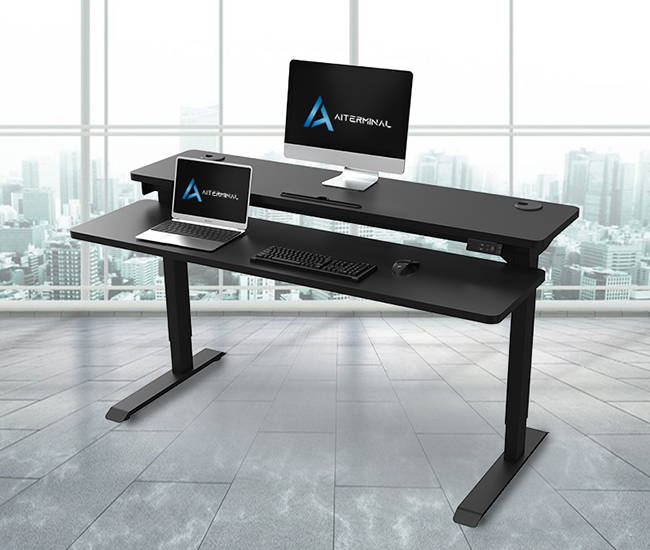 Omni Two-Tier Standing Desk Deluxe | AiTerminal – Aiterminal