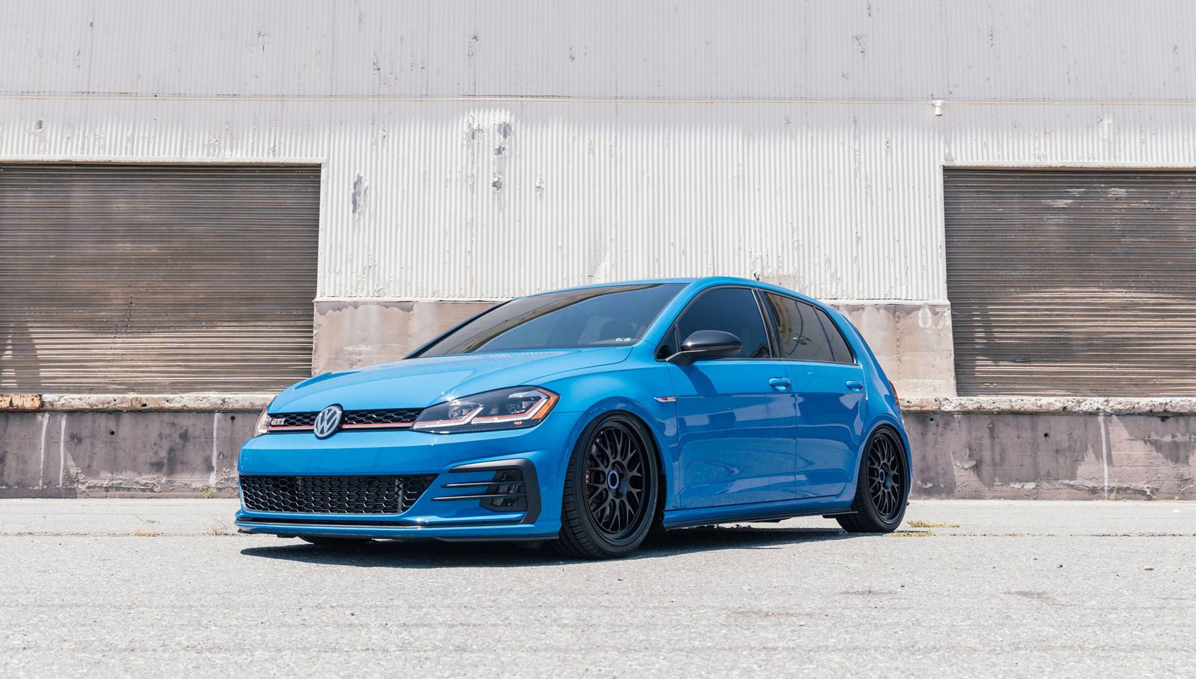 Blue Volkswagen Golf GTI fitted with fifteen52 wheels