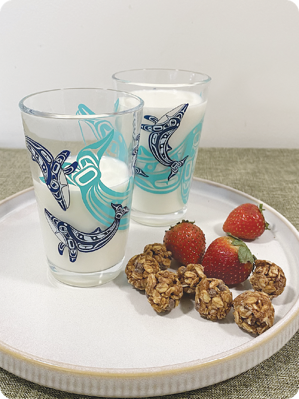 Humpback Whale Printed Glass Tumblers Set of 2 by Gordon White, Haida