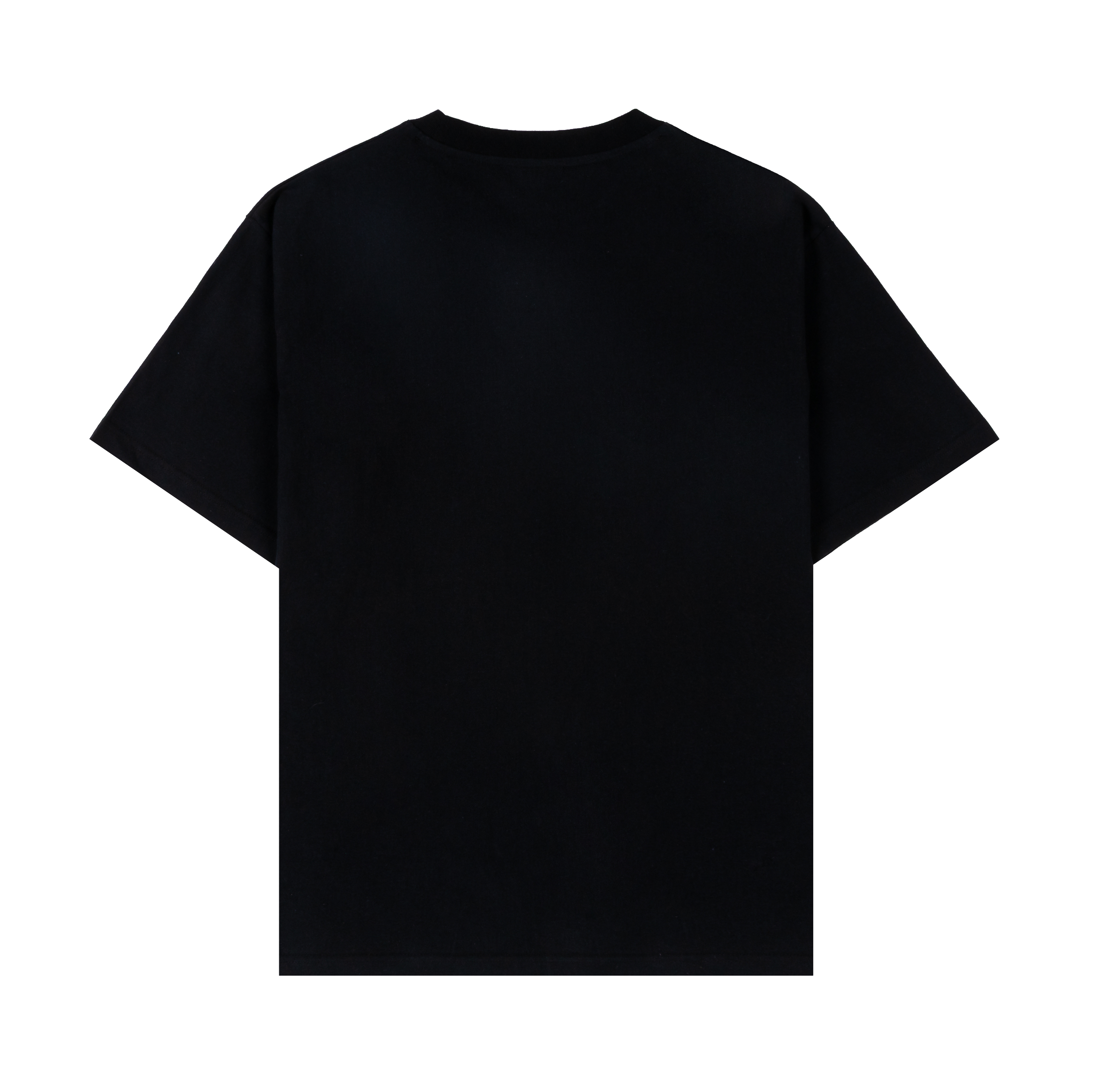 Black t-shirt featuring a graphic design of a woman sitting on a heart.