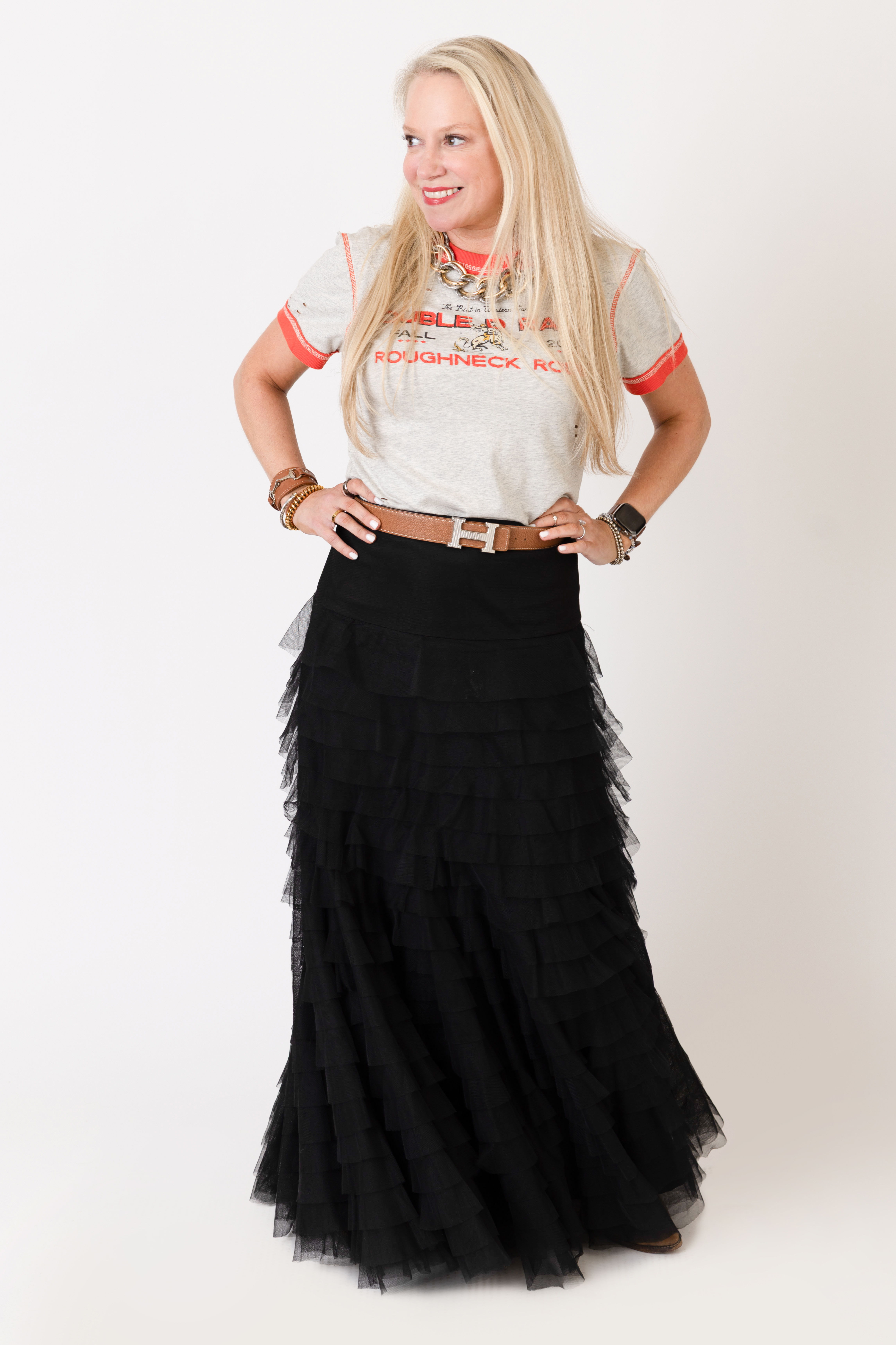HALLEY SANFORD (yours truly): Billboard Tee, Rita Ruffle Skirt