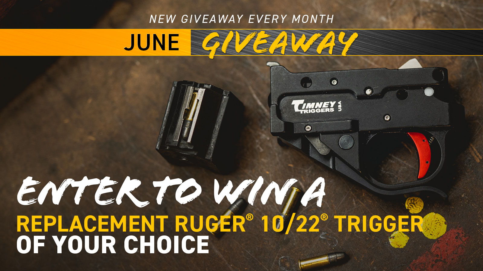 June giveaway announcement for a Ruger 10/22 trigger replacement.