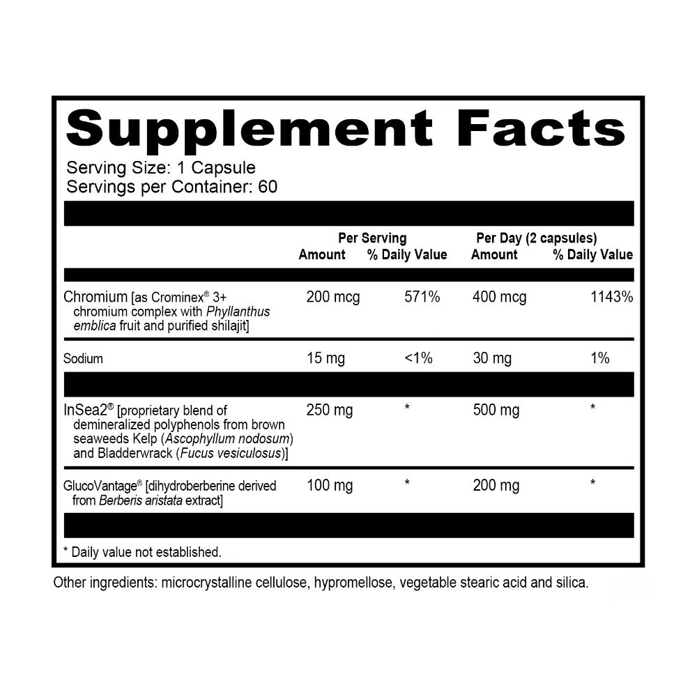 TrueBerberine facts panel