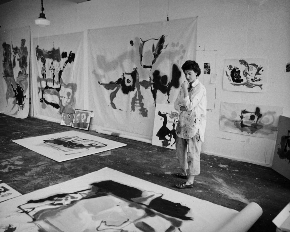 Agnes Martin working in her studio in New York in May 1961. Photography by Fritz Goro