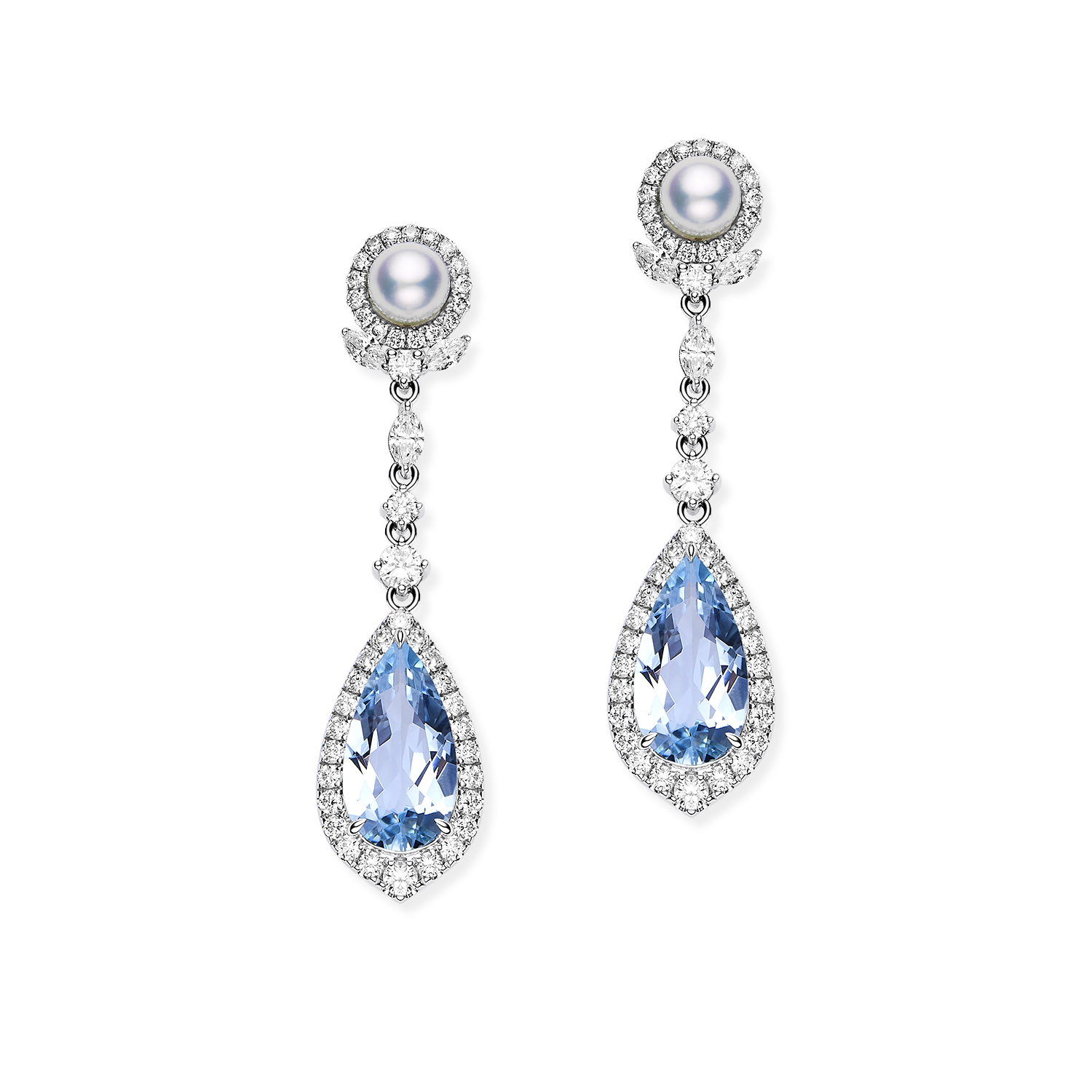 Charming Aquamarine and Pearl Earrings