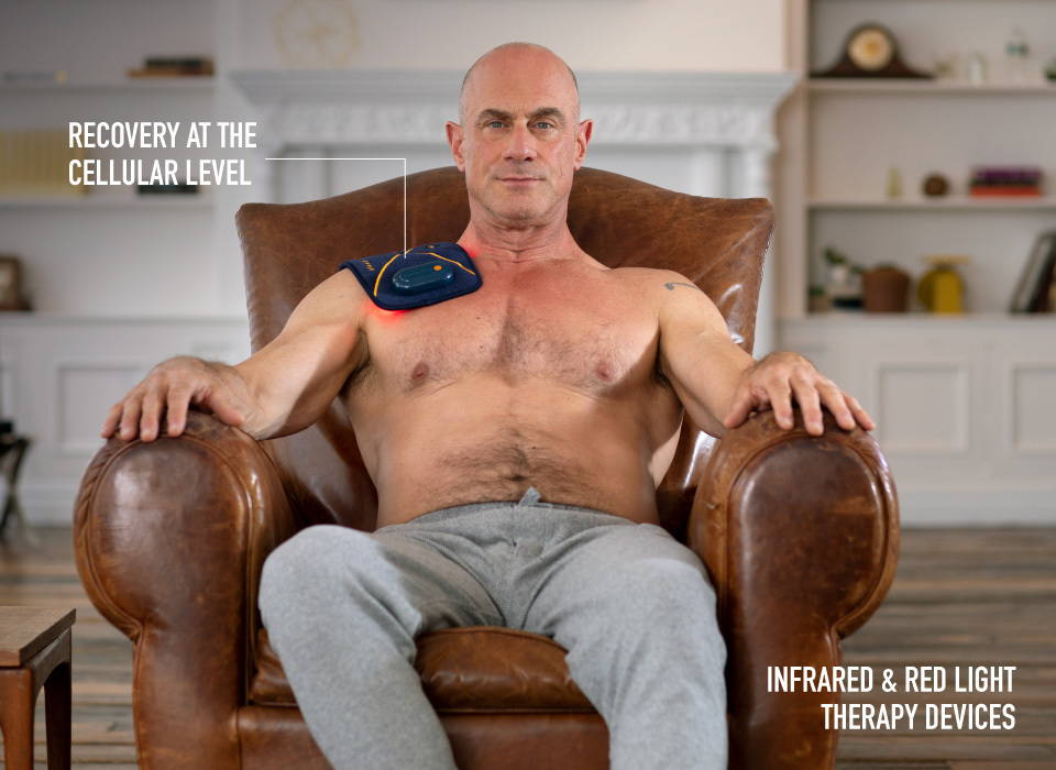 Christopher Meloni using Tommie Copper's Infrared & Red Light Therapy Device