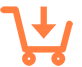 orange illustration of a shopping cart