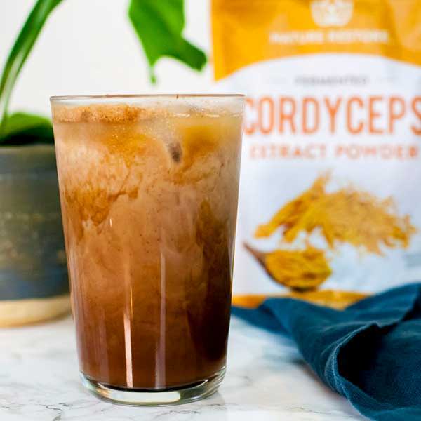 Nature Restore Cordyceps Iced Mocha latte