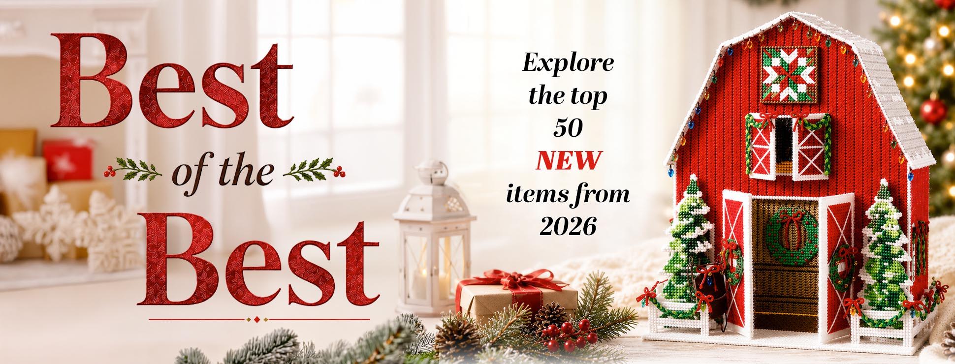 Text promoting top new items for 2023. Best of the Best. Explore the top 50 NEW items from 2026.
