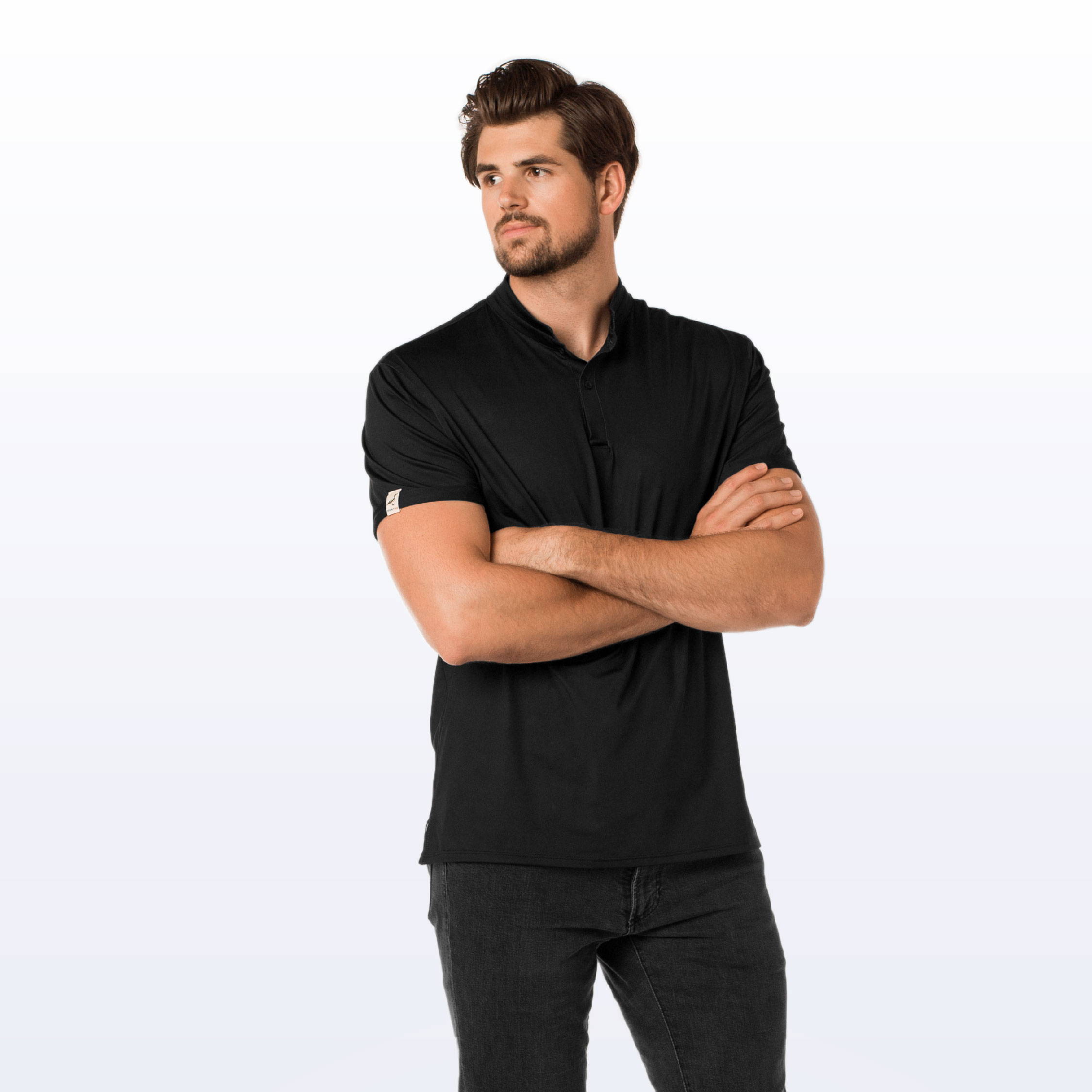 MANTRA Black Sands Polo - made sustainably from repurposed materials