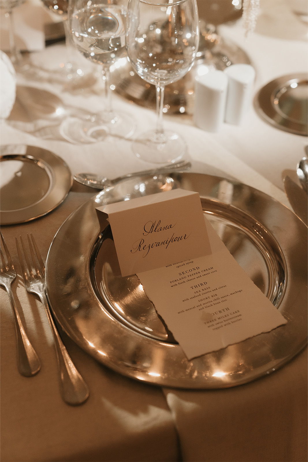 Table display with place card