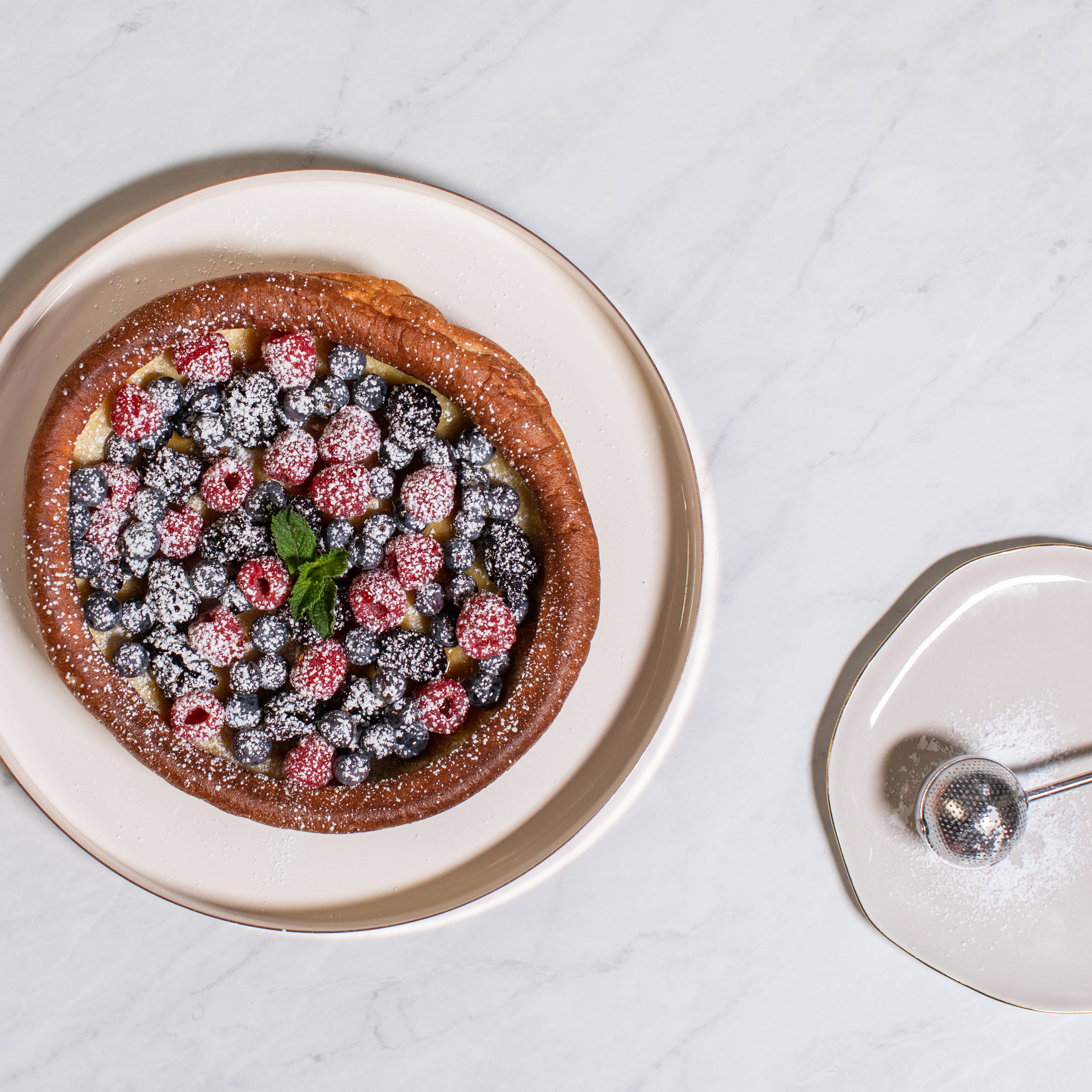 Sweet Dutch Baby with berries