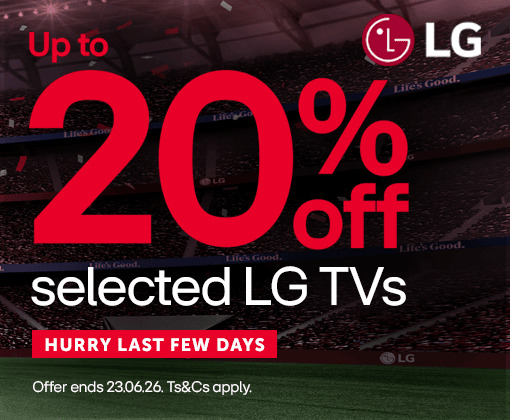 20% off selected LG TVs HURRY