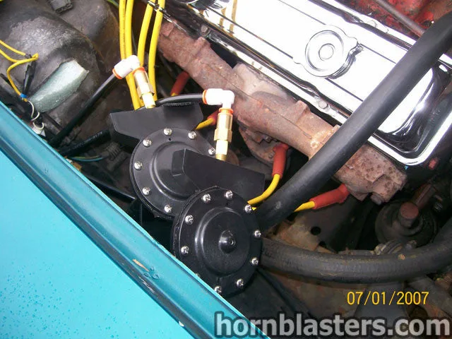 Engine bay or front compartment air system component Craig's 1979 Chevrolet Corvette train horn install gallery photo 5