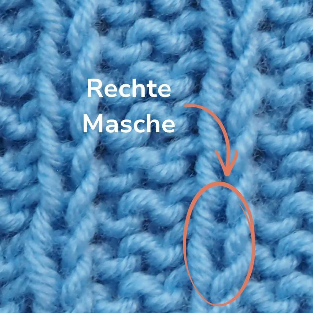 Detailbild einer rechten Masche.