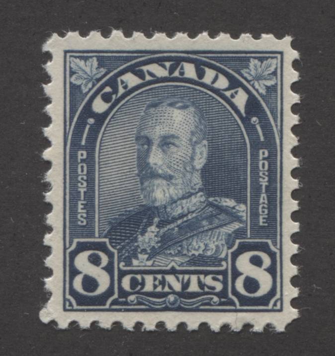 The 8c blue King George V stamp of the 1930-1935 Arch issue of Canada