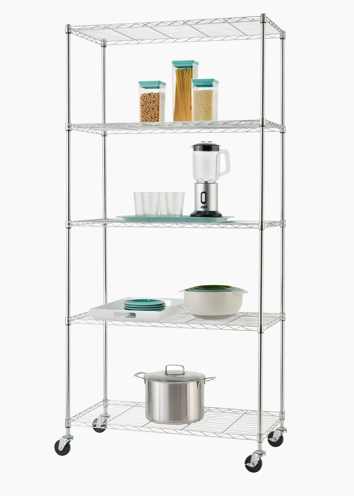 wire shelving rack for kitchen storage