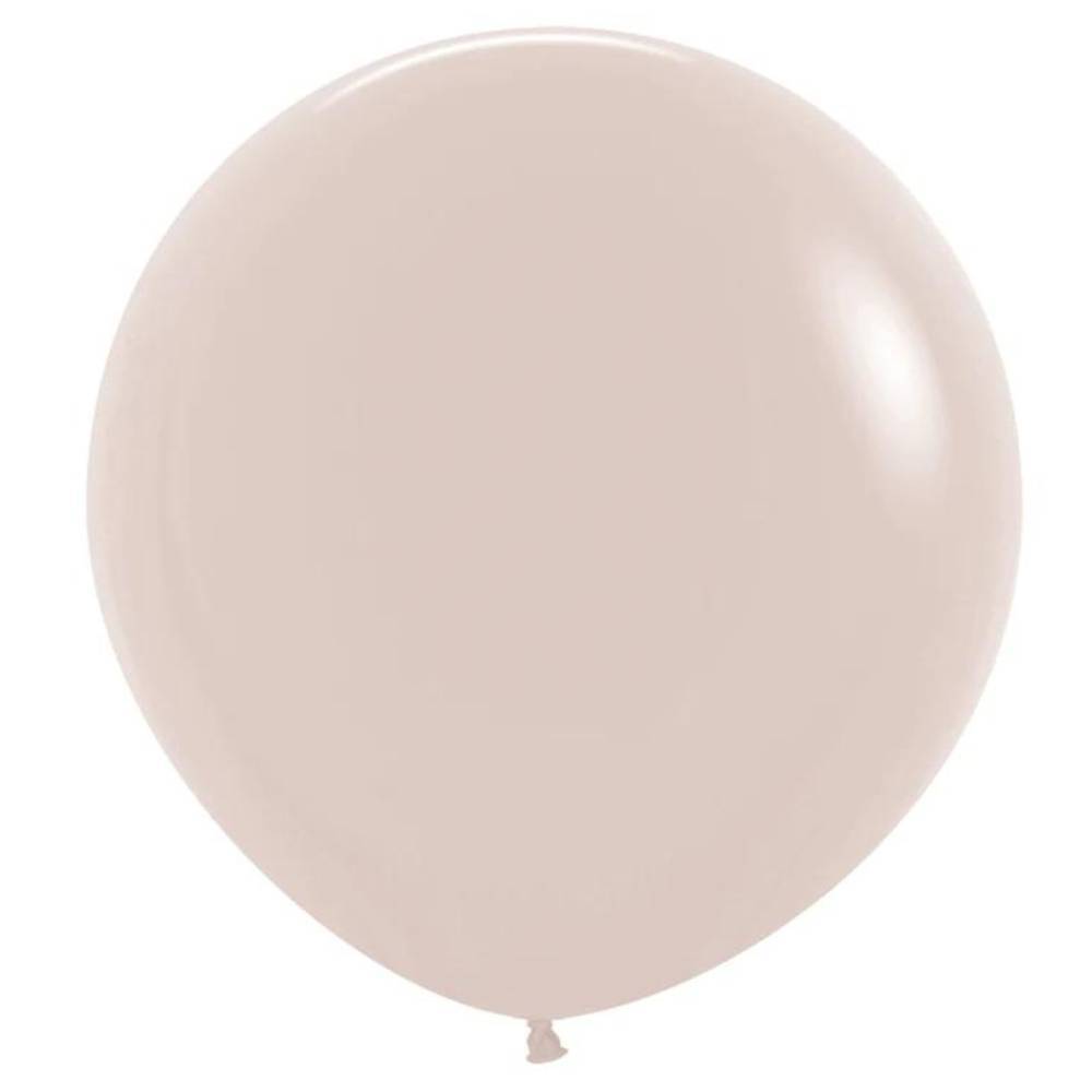 Image of single inflated white balloon. Shop white balloons.