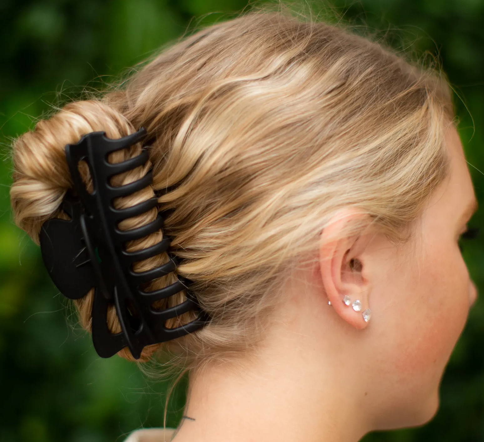Claw hair clip for thick hair.