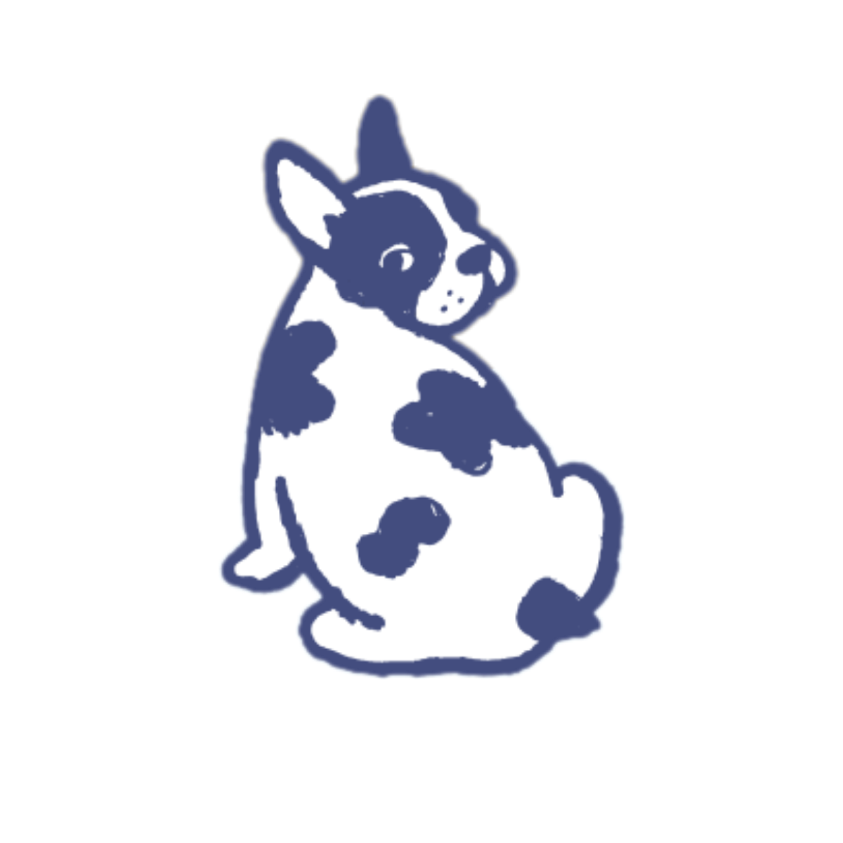 Animated Blue Dog Looking Back