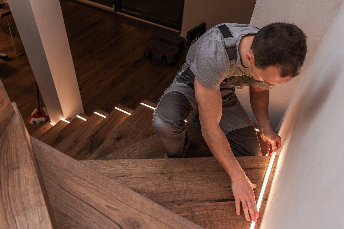 How to install stairway lighting using LED strip lights