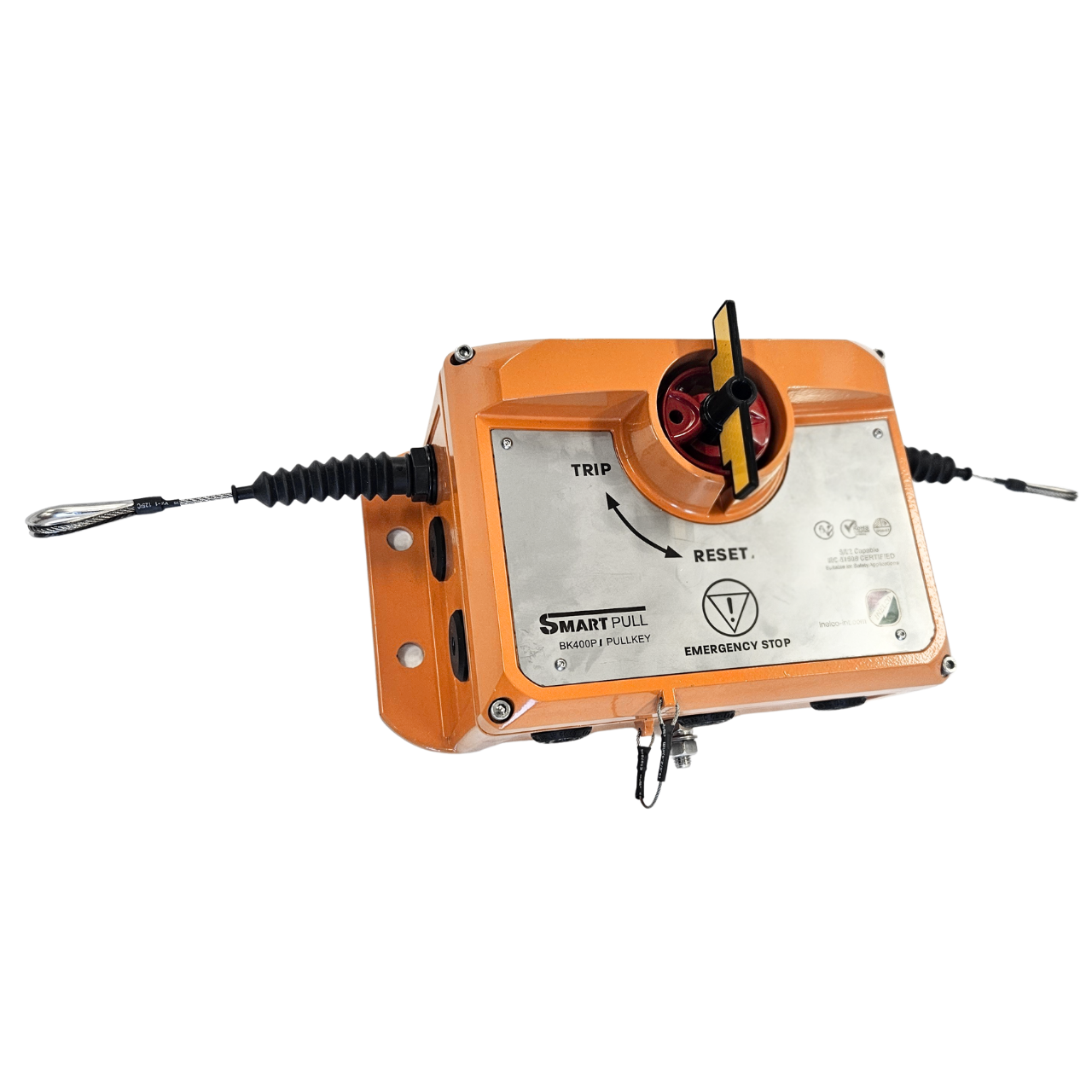 Smart Series BK400P trip pull wire switch, orange aluminium