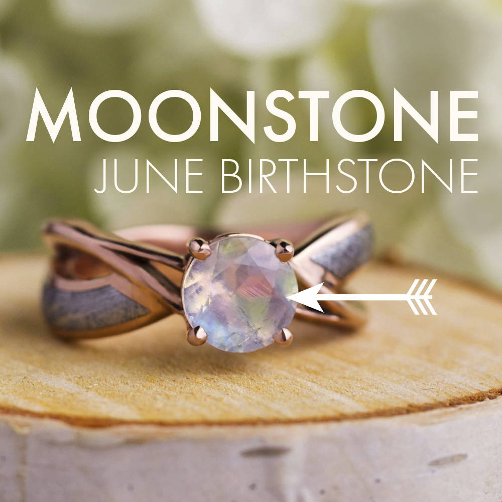 Moonstone and rose gold engagement ring