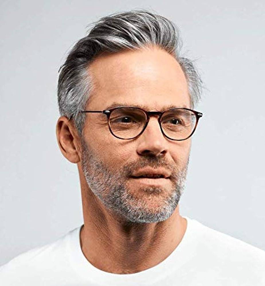 Man with grey hair wearing aviator glasses