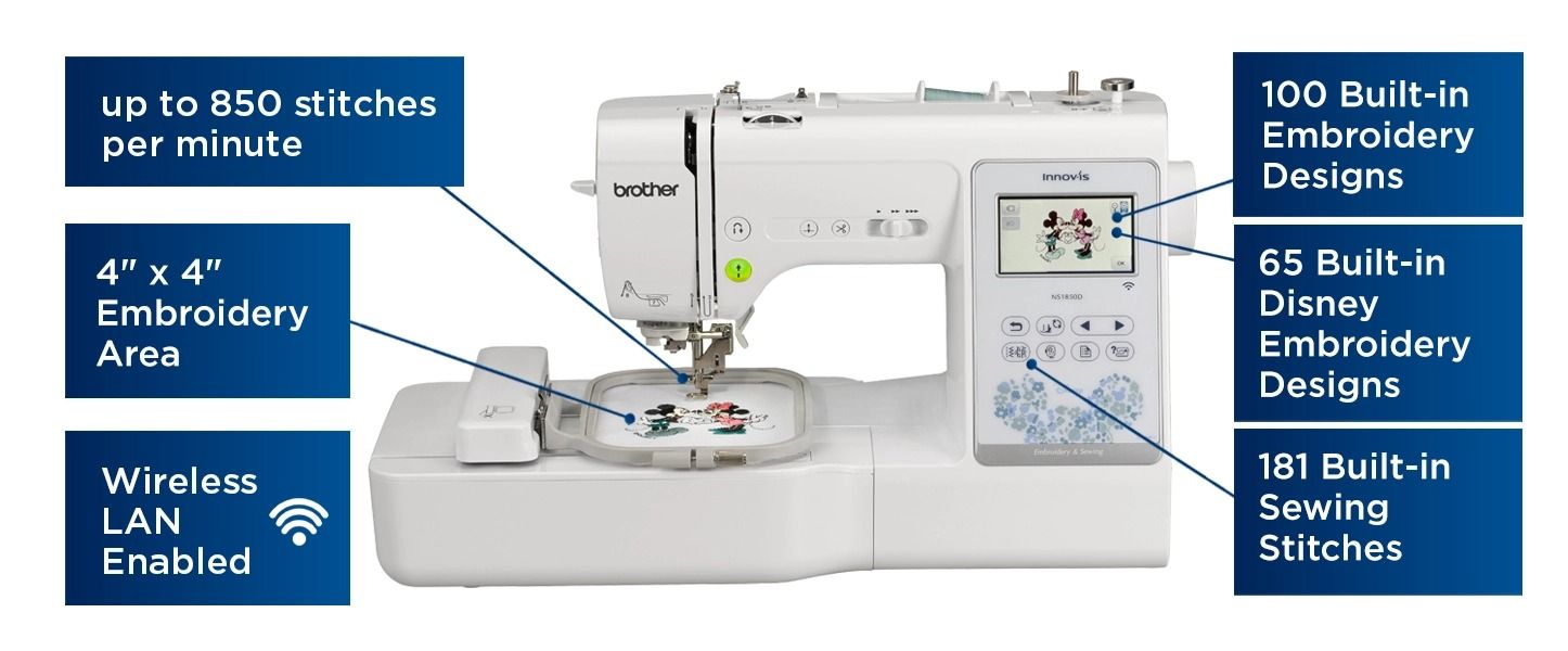Brother NS1850D Sewing and Embroidery Machine Features