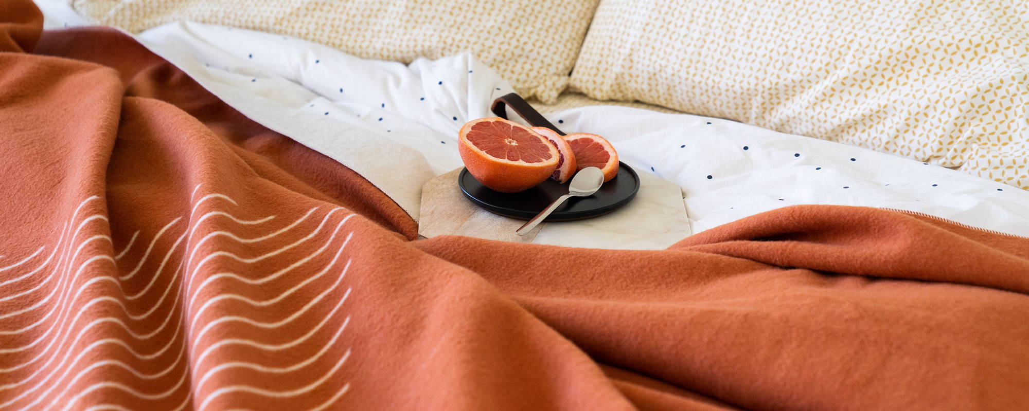 “Cozy wool blankets that look as good as they feel.”