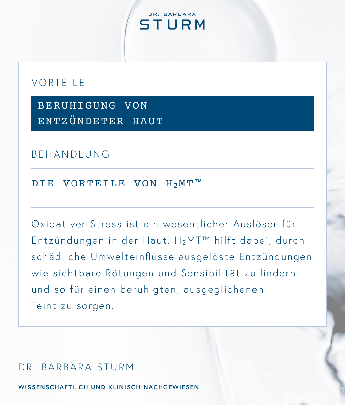 Text about treating irritated skin from Dr. Barbara Sturm.