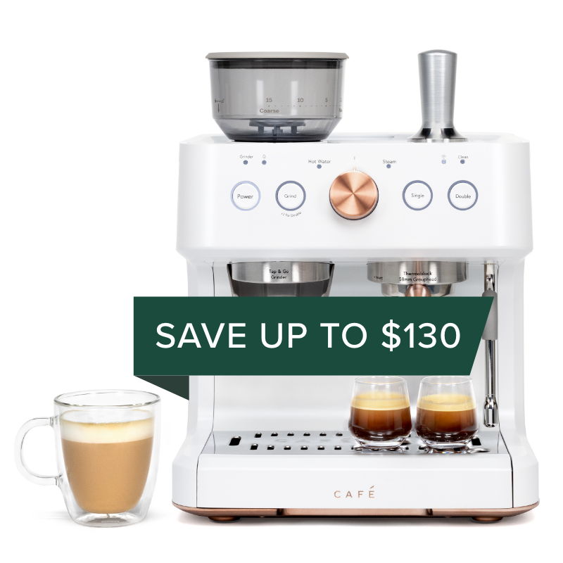 Matte white espresso machine - Save up to $130