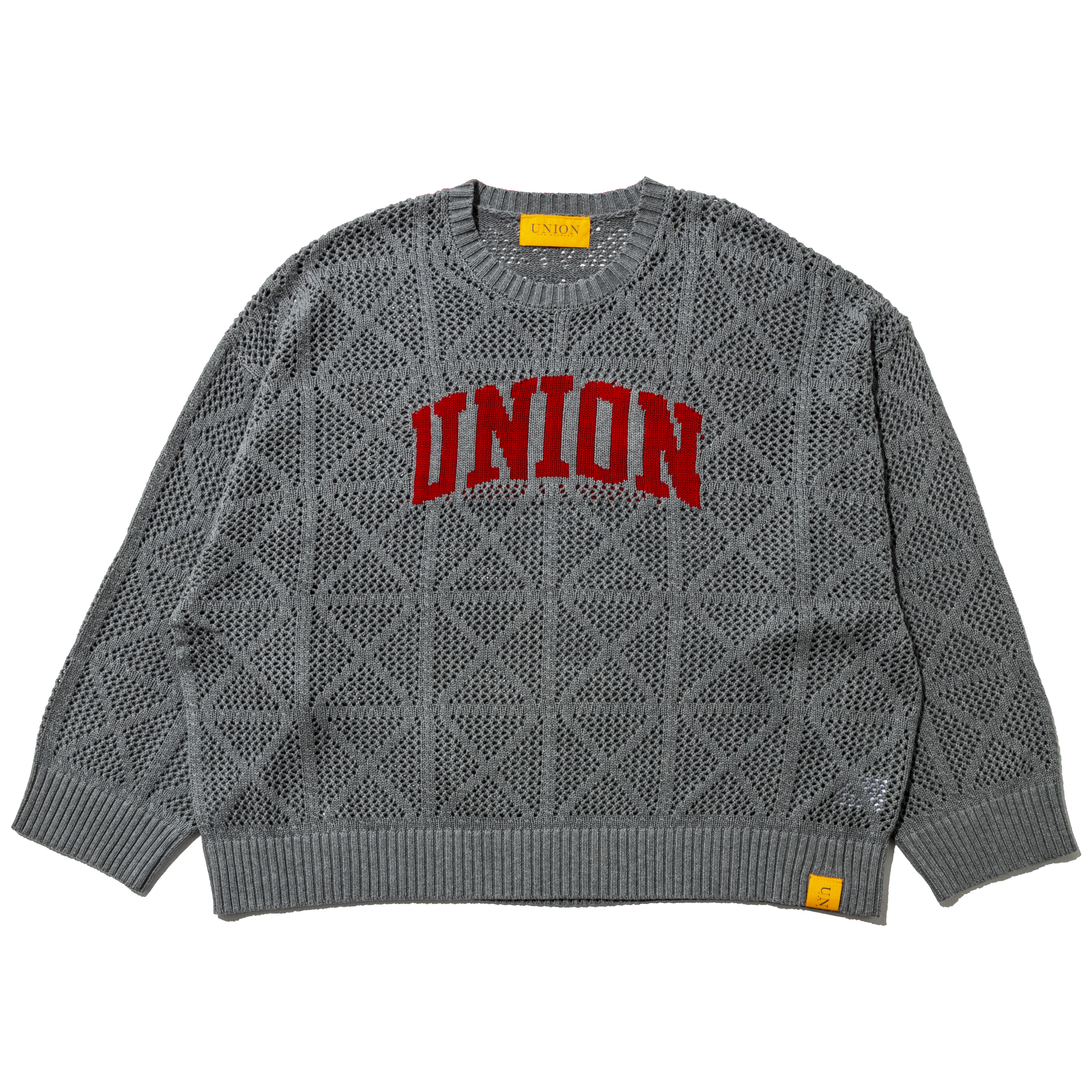 Gray sweater with red 