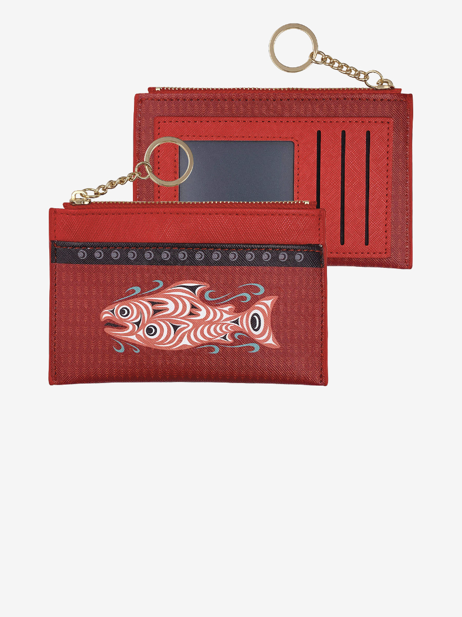 Coho Salmon Zippered Card Wallet by Joe Wilson-Sxwaset