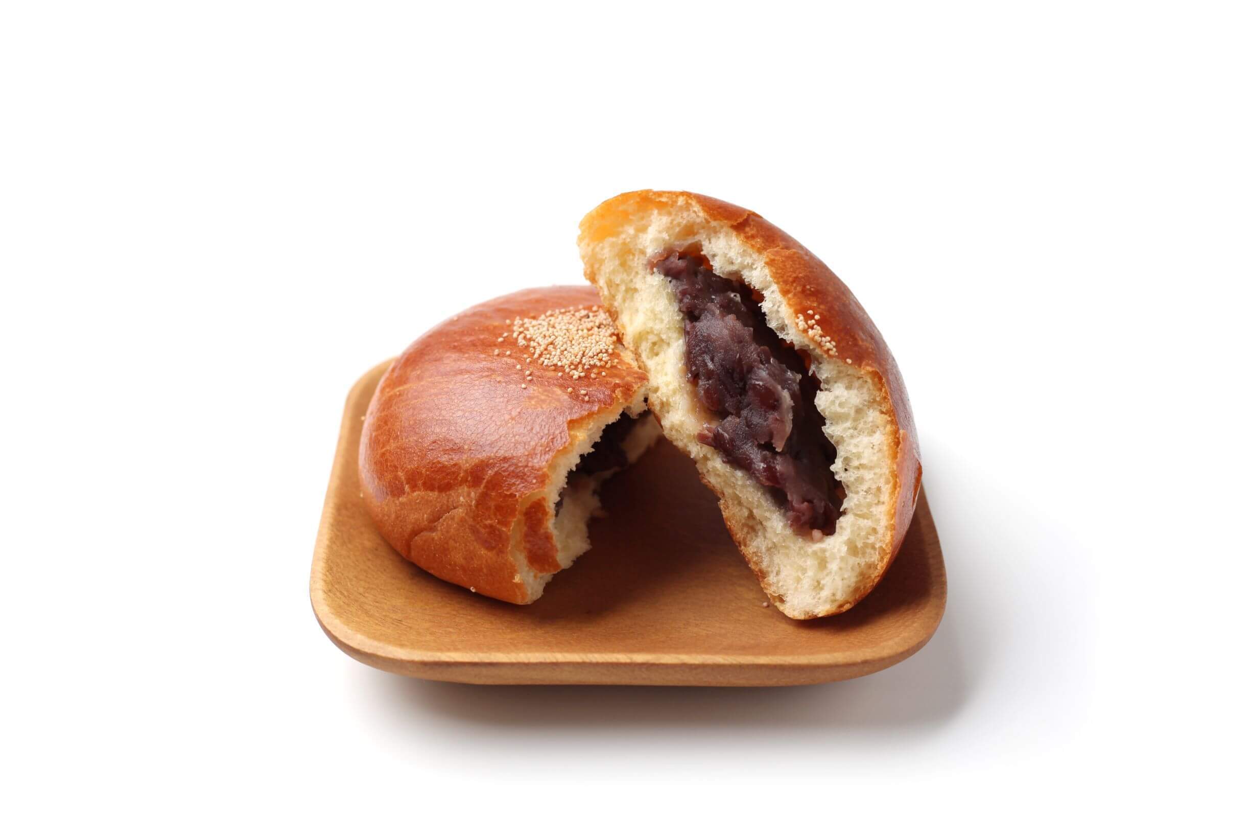 a bun filled with red bean paste
