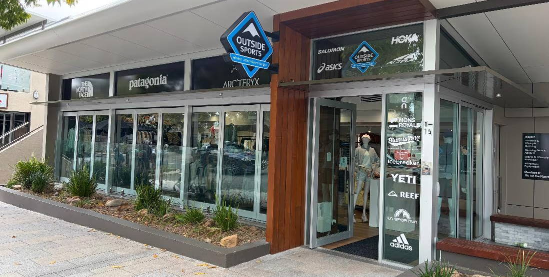 Outside Sports Noosa Store on Hastings Street