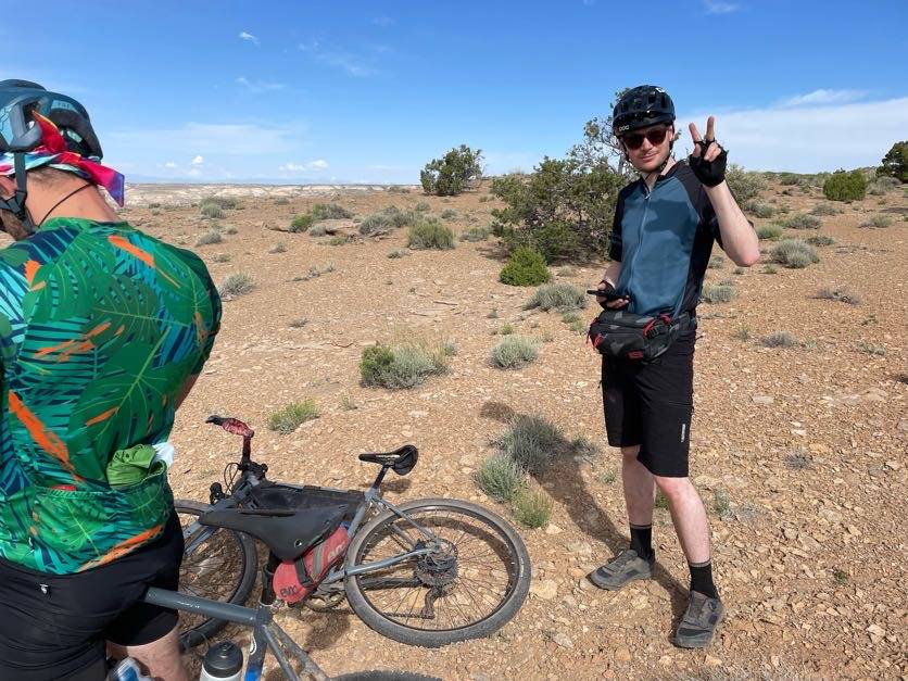 Checking the map at Wild Horse Canyon