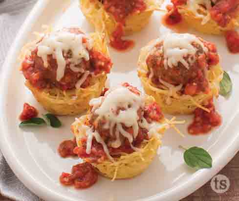 Meatballs in Spaghetti Nests