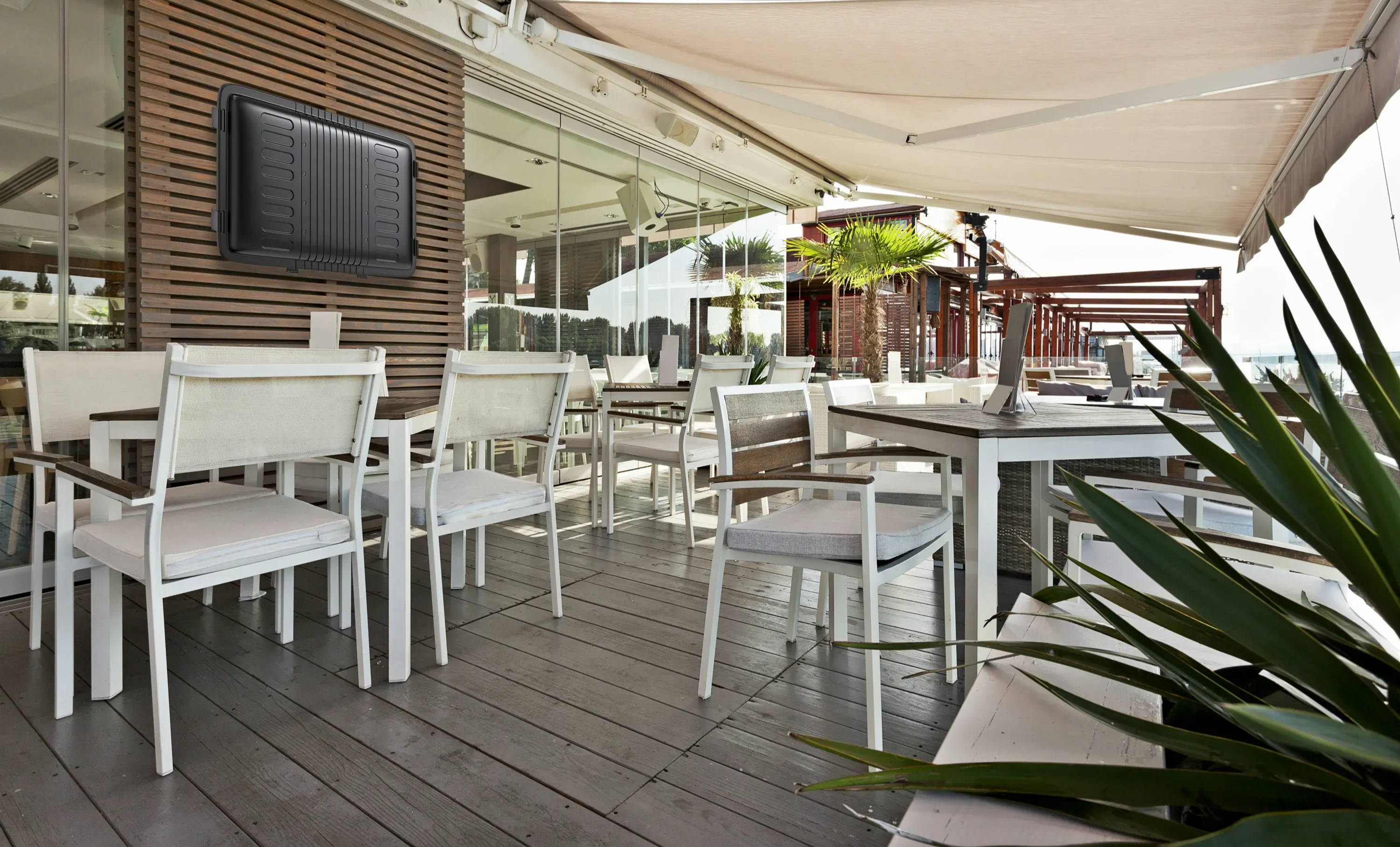 The E-series Outdoor enclosure is an affordable cover for restaurants 