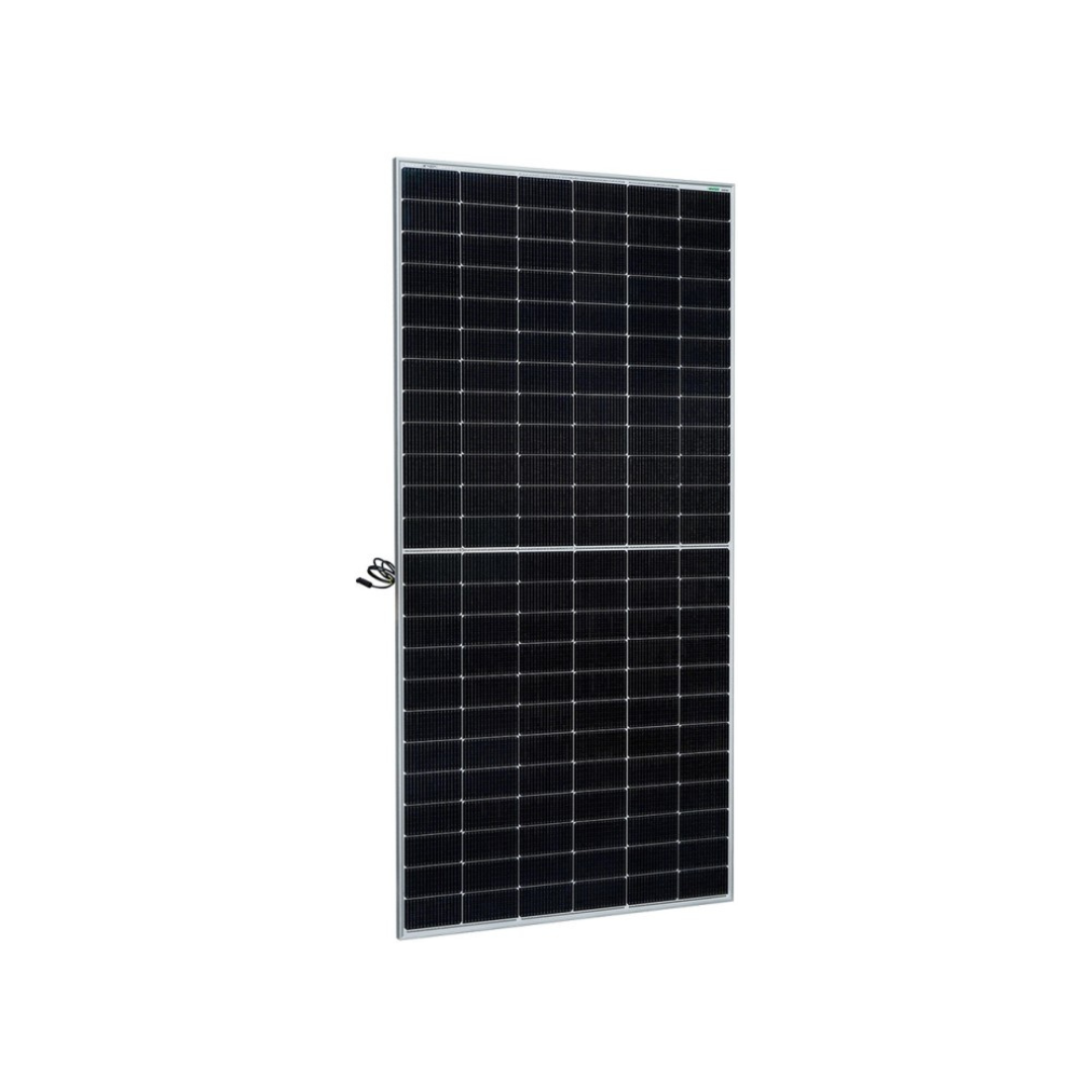 Solar panel with a grid pattern, mounted vertically.
