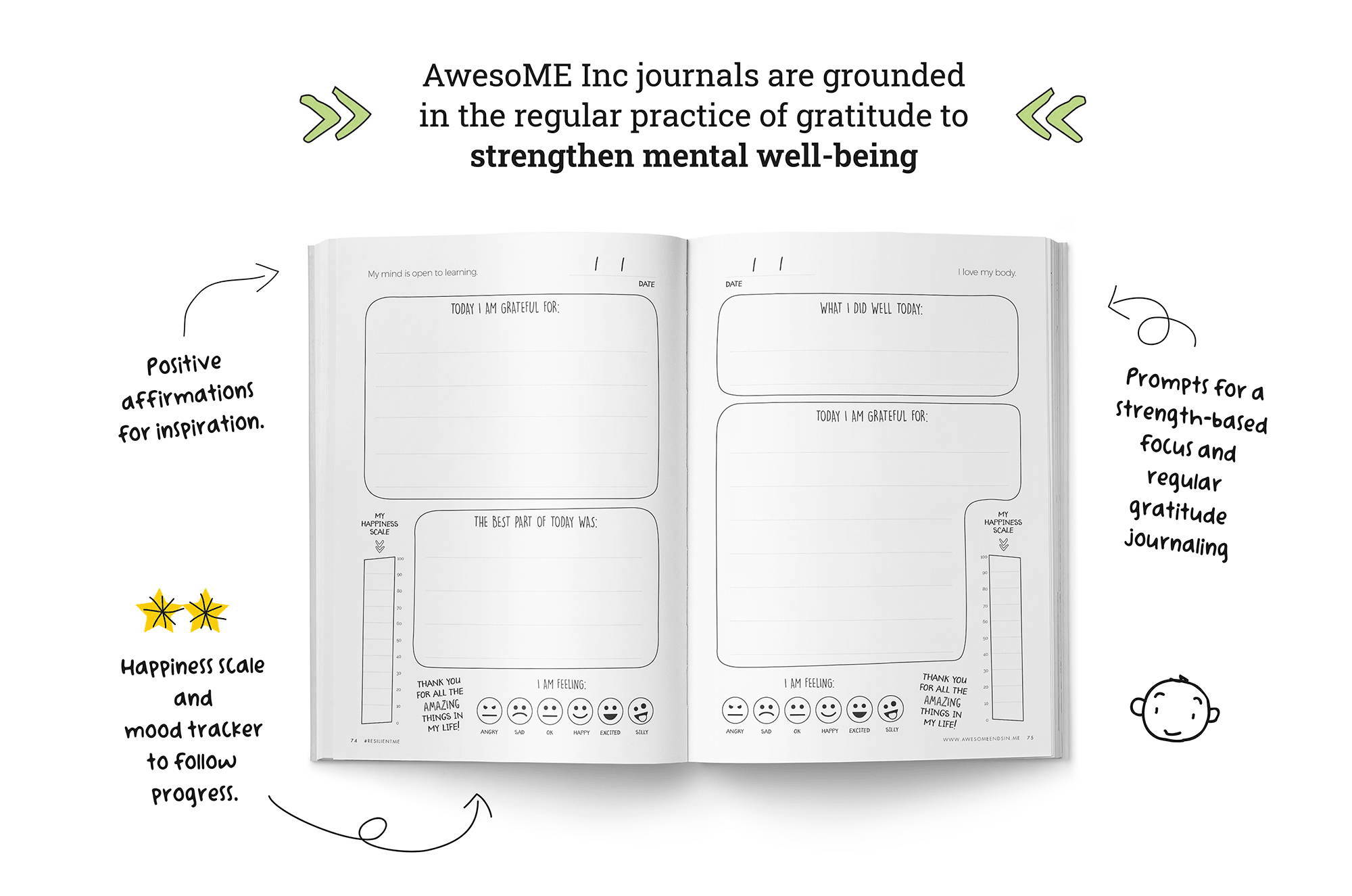 Awesome inc journals are grounded in the regular practice of gratitude to strengthen mental well-being