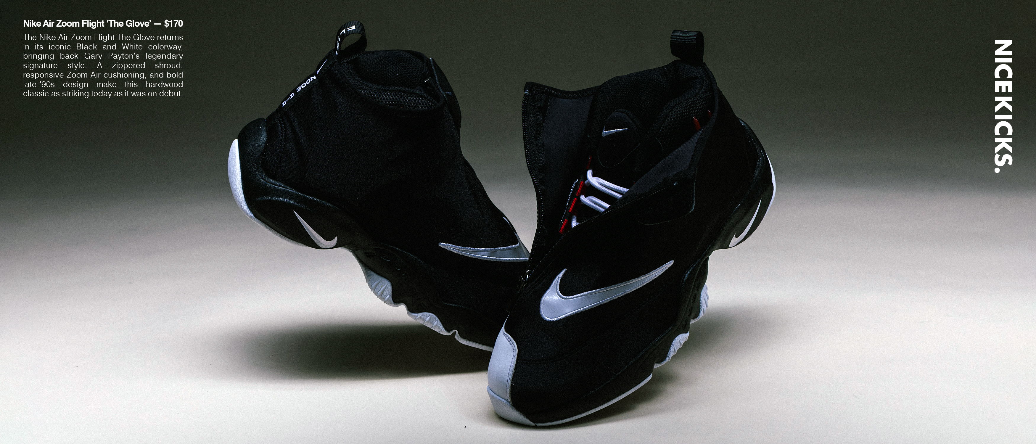 A pair of black Nike shoes on a dark background.