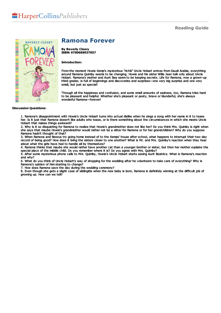 Book cover and reading guide for 