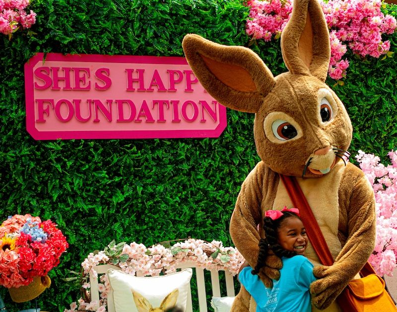 She's Happy Foundation Easter event with children